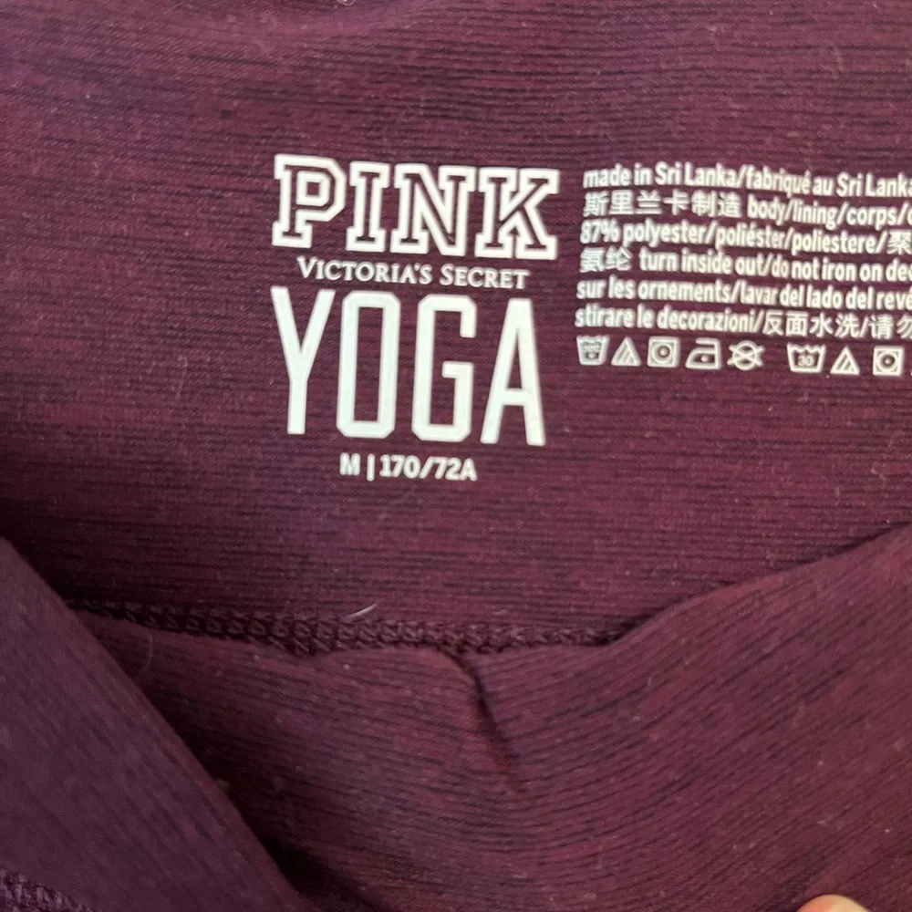 PINK COLOR BLOCK YOGA LEGGINGS - Picture 3 of 4